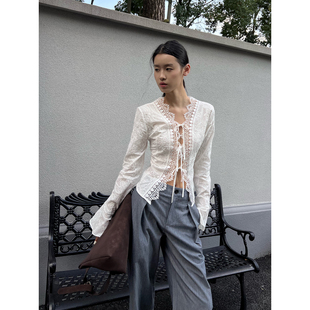 25秋冬新品 MAKE 设计师品牌 SOLSOL买手店 蕾丝拼接上衣