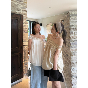 醋酸A形一字肩上衣 25春夏 ODTD SOLSOL买手店 迪丽热巴同款