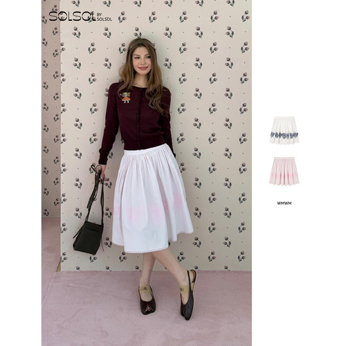 WMWM花卉十字绣蓬蓬半裙