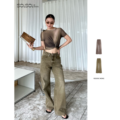 RODERIC WONG 设计师 25春夏 复古水洗牛仔阔腿裤 SOLSOL买手店