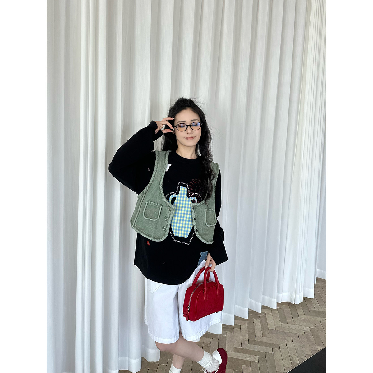 SHORT SENTENCE 设计师 25春夏 假扣装饰牛仔马甲  SOLSOL买手店