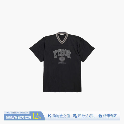 ETHORV领logo印花棒球短袖T恤