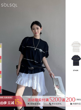 ETHOR 设计师品牌 25春夏新品 条纹廓形圆领针织  SOLSOL买手店