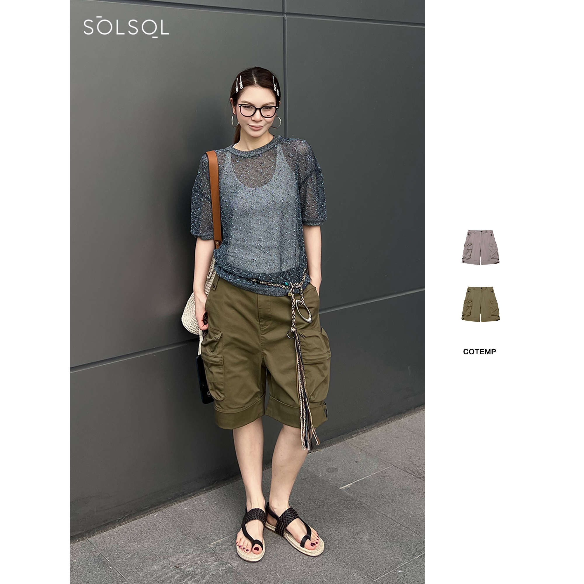 COTEMP 设计师品牌 25春夏新品  工装卷边短裤  SOLSOL买手店