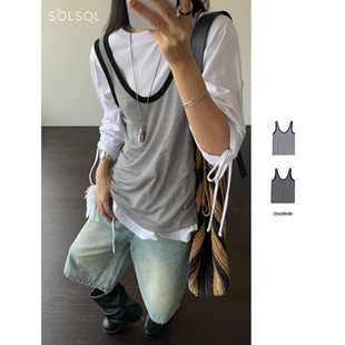 细条纹天丝背心T恤SOLSOL买手店 25春夏新品 OIIORIRI 设计师品牌