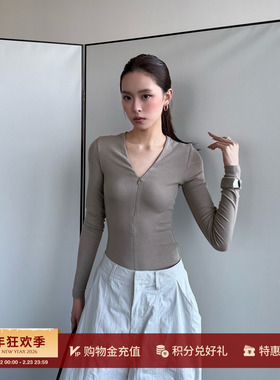 MESTRIO 设计师品牌 26春夏新品 休闲纯色拉链T恤 SOLSOL买手店