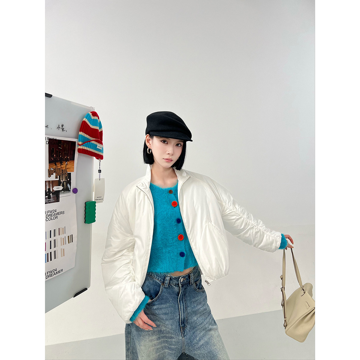 SOLSOL买手店 SHORT SENTENCE设计师品牌 插肩袖短款面包棉服