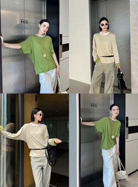 SOLSOL买手店 IMMI设计师品牌 24秋冬 针织白色领宽松短袖长袖