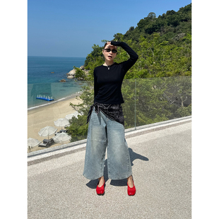 MANZANILLA 26春夏新款 烫钻牛仔七分裤 SOLSOL买手店 设计师品牌