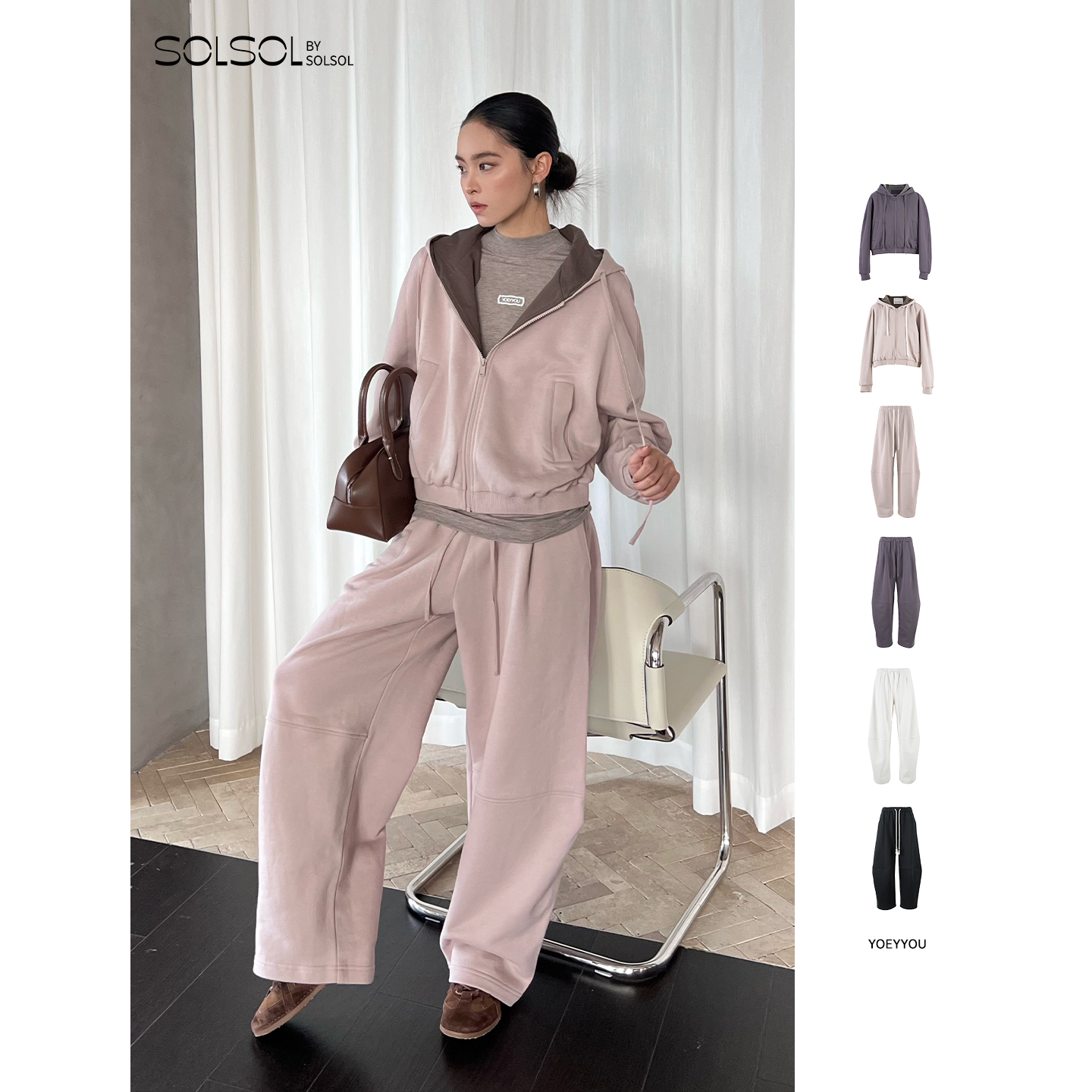 YOEYYOU秋冬纯棉宽松卫衣卫裤女