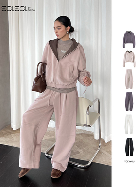 YOEYYOU 设计师品牌 25秋冬新品 短款宽松卫衣外套/弧形打褶卫裤