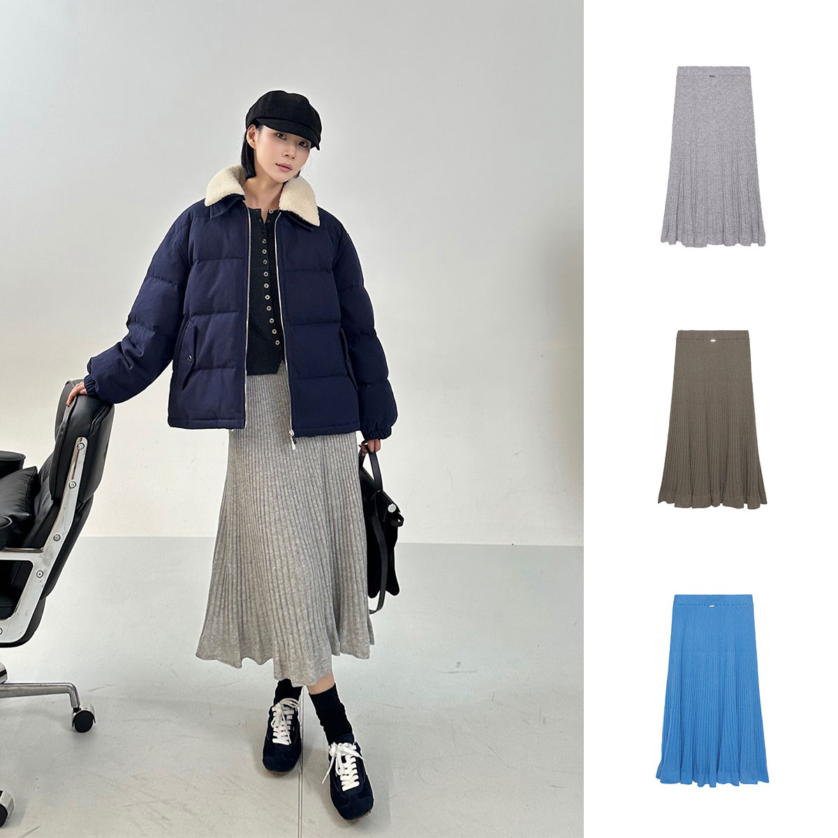 【特价款现货】 IMMI 24秋冬新品 设计师品牌 全羊绒伞型长半裙