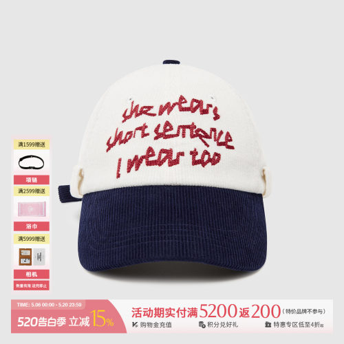 SHORTSENTENCE秋冬灯芯绒棒球帽