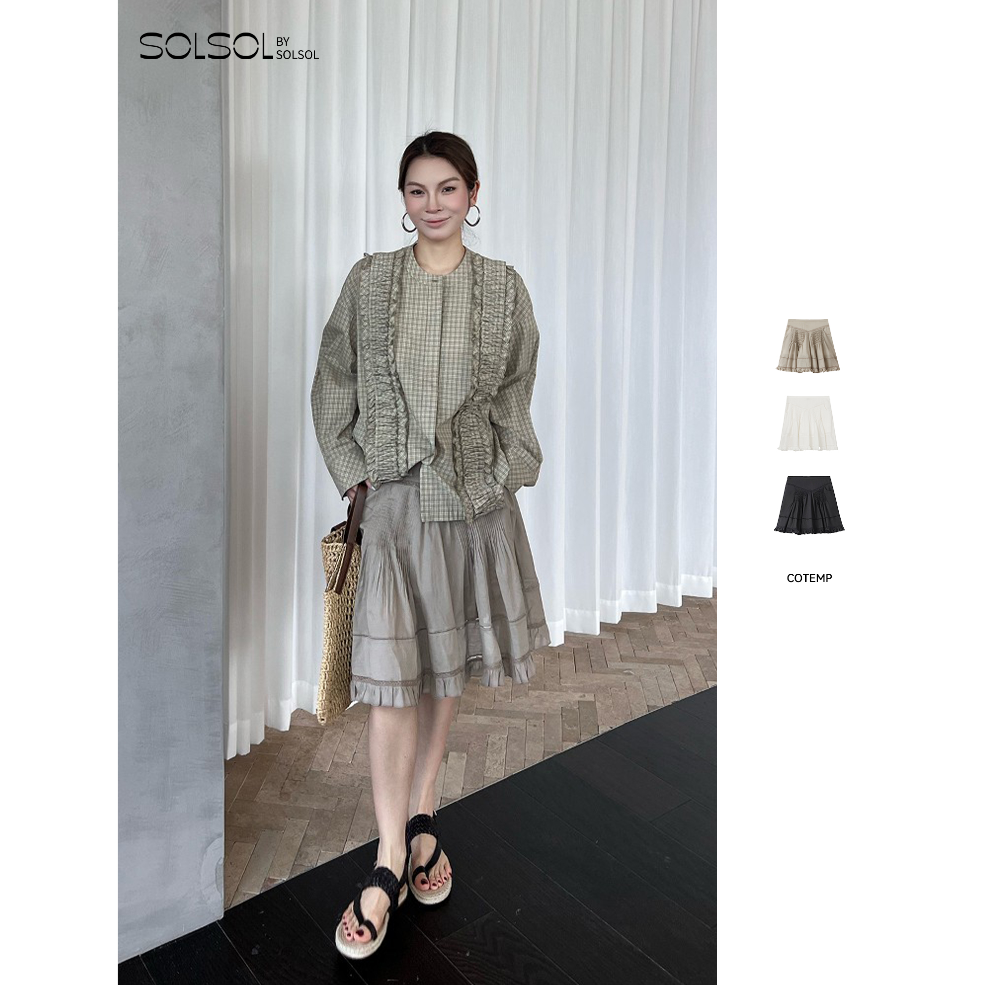 COTEMP 设计师品牌 25春夏新品  褶皱半裙  SOLSOL买手店