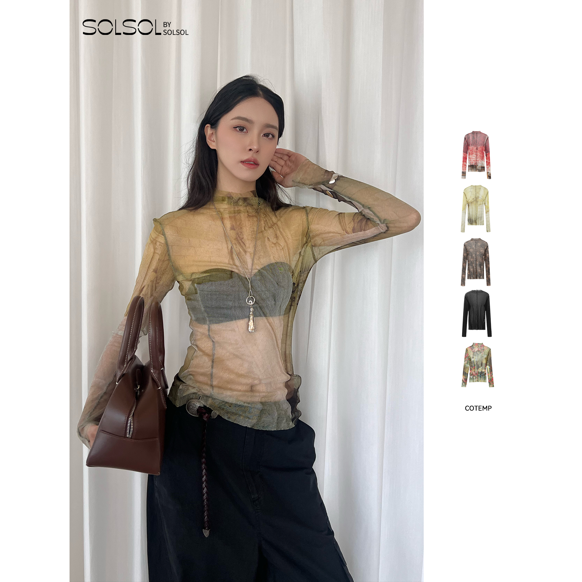 COTEMP 设计师品牌 25早秋新品  欧根蒂真丝打底衫  SOLSOL买手店