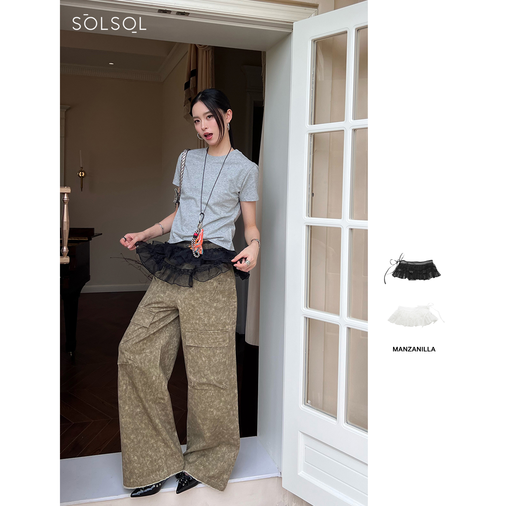 MANZANILLA  设计师品牌  25春夏新品 花边围帘裙  SOLSOL买手店