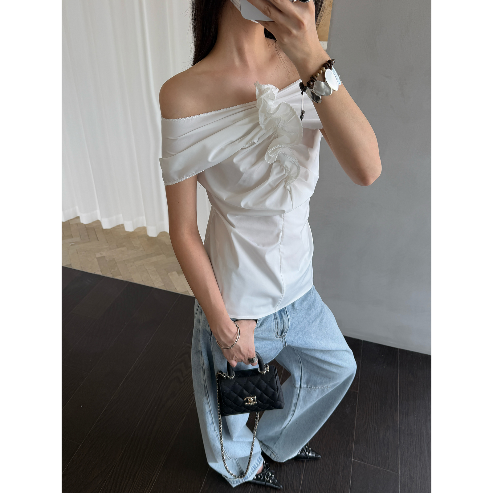 VIKTORIACHAN 设计师品牌 25春夏 削肩褶皱收腰上衣 SOLSOL买手店