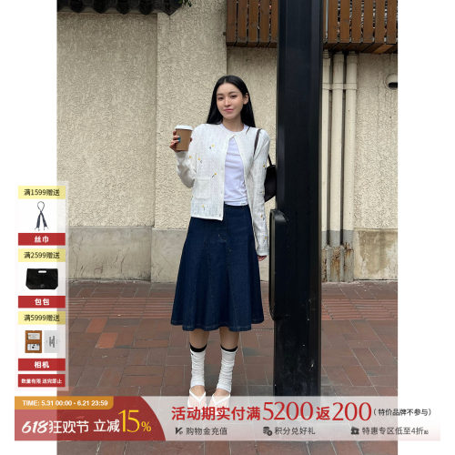 M1DNOTE水洗牛仔伞型中裙