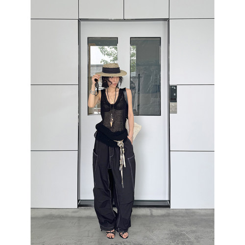 SUNNEI松紧腰长袖工装裤