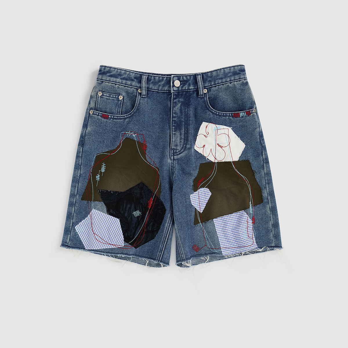 SHORT SENTENCE 设计师品牌 25春夏 拼布牛仔短裤 SOLSOL买手店