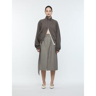 TOENN 设计师 25秋冬新品 休闲纯色双向拉链裙 SOLSOL