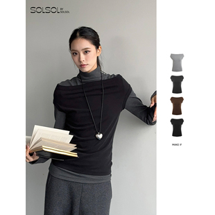 季 设计师25秋冬新品 上衣 风系列SOLSOL 云柔荡领磨毛无袖 MAKE