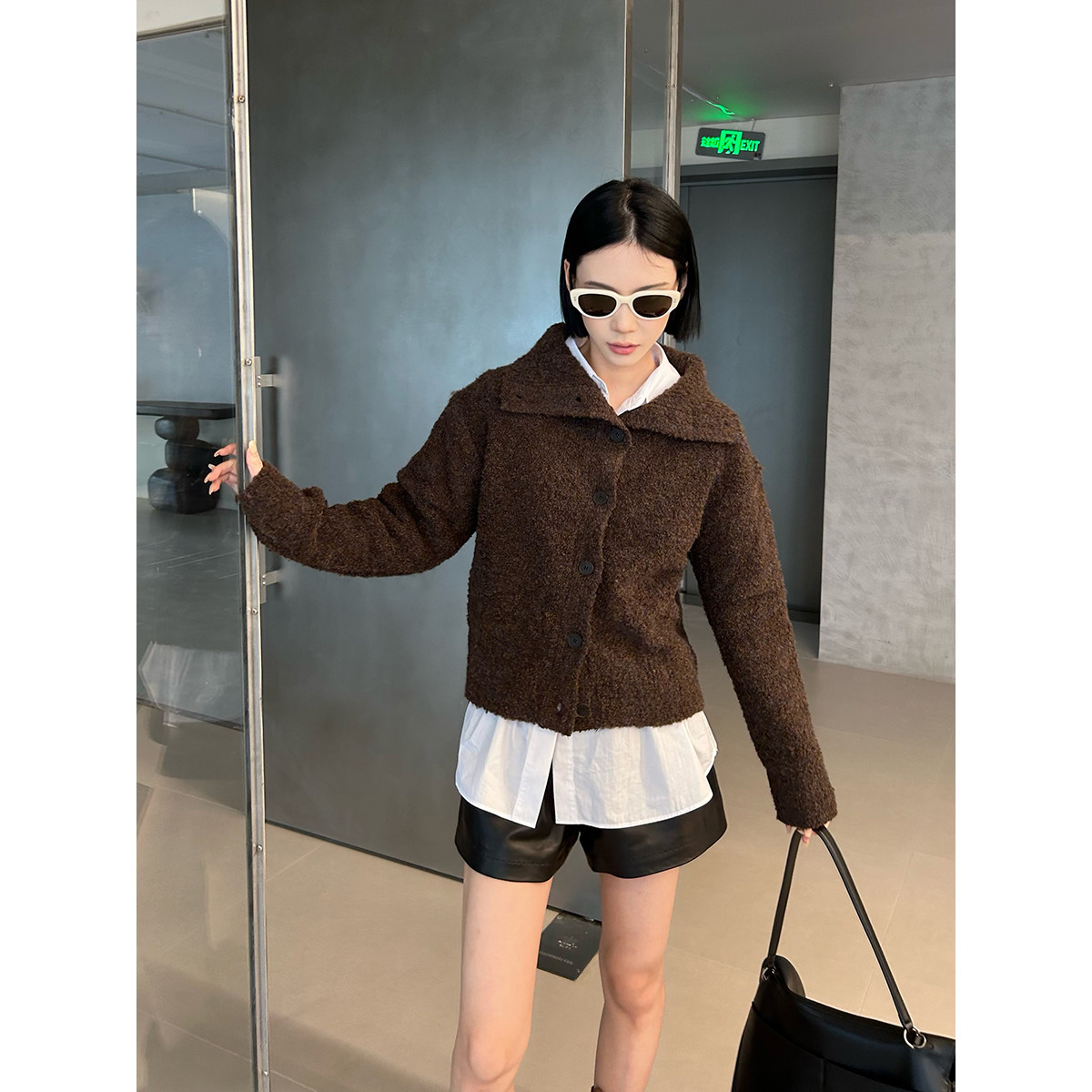 SOLSOL买手店 MIJEONG PARK设计师品牌 24秋冬新款 翻领羊毛开衫