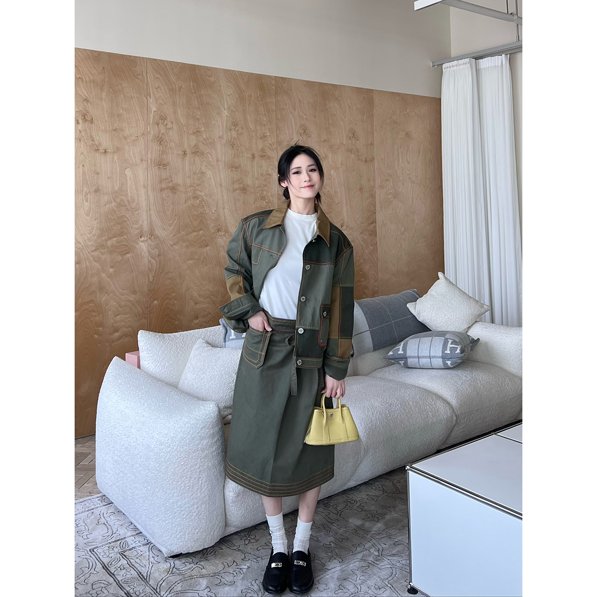 SHORT SENTENCE  25春夏 做旧拼布夹克/系带工装半裙SOLSOL买手店