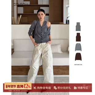 REFOUND TEN 设计师 26春夏新品 羊毛绞花针织马甲/开衫 SOLSOL