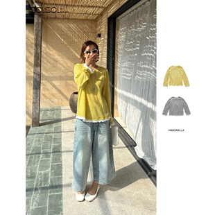 撞色罗纹条纹长袖 MANZANILLA 设计师 26春夏新款 SOLSOL买手店