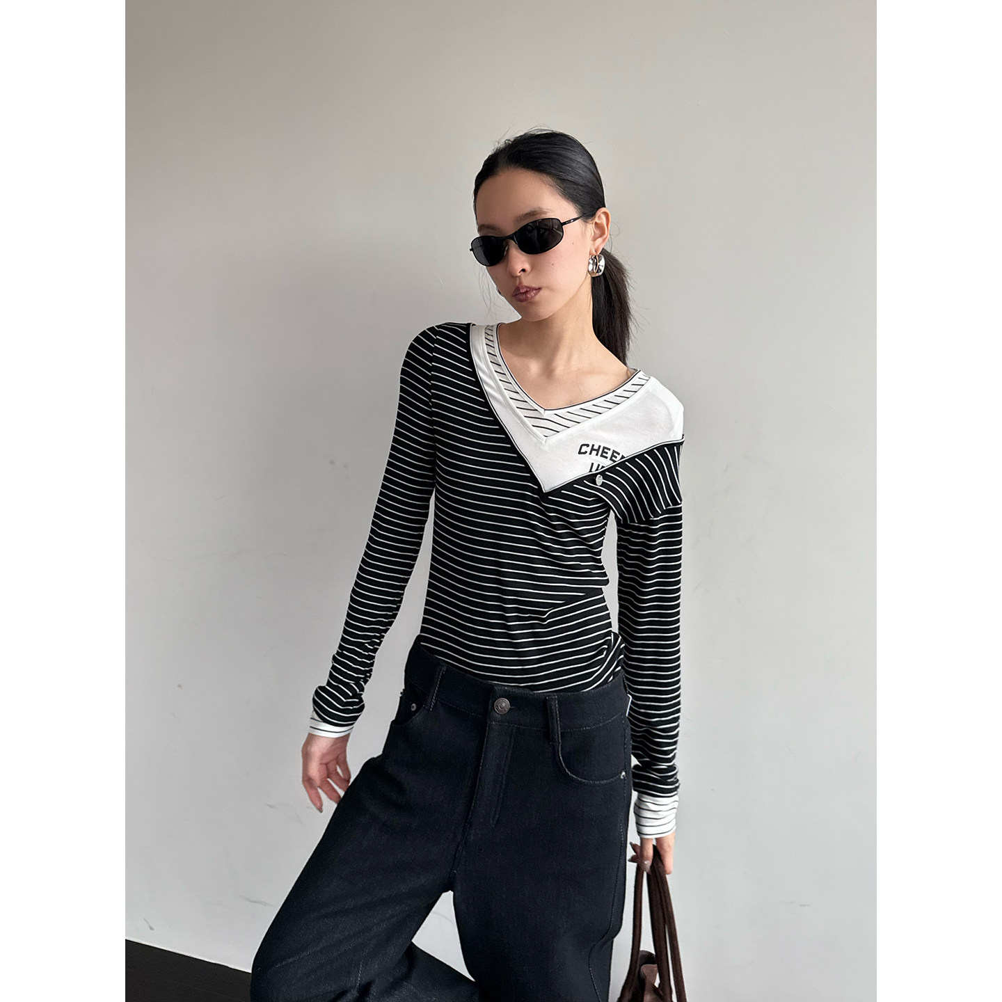 CHEERiUPiV领天丝羊毛打底T恤