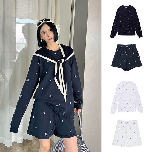 SOLSOL买手店 IMMI24秋冬新品 设计师针织卫衣布绣花上衣宽松短裤