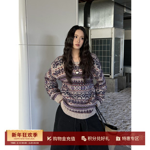 IMMI 设计师品牌25秋冬新品羊毛复古提花套头毛衣SOLSOL买手店