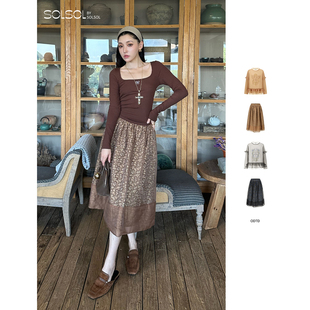 双层半裙 纱叠彩色碎花撞色真两件上衣 ODTD 设计师品牌25秋冬新品