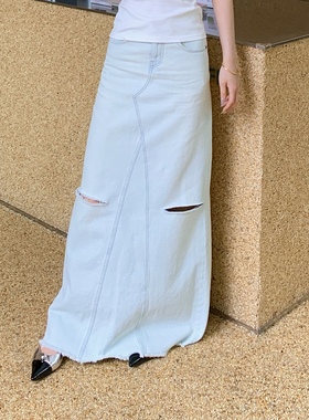 SOLSOL买手店 MM6设计师品牌 2024春夏新款 牛仔长半裙