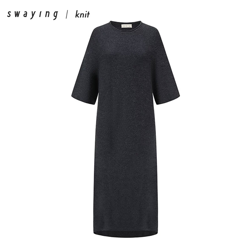 SOLSOL买手店 SWAYING/KINT 24秋冬新品设计师无缝强缩中袖连衣裙