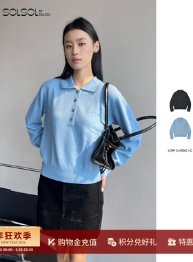 LOW CLASSIC Lc  设计师品牌 25早秋新品 POLO领羊绒针织衫SOLSOL