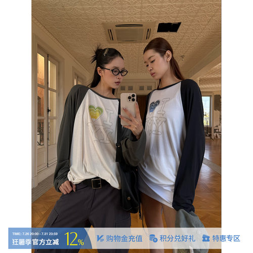 OPENYY我爱YY插肩袖T恤