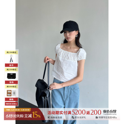 LOWCLASSICLC抽褶棉质上衣