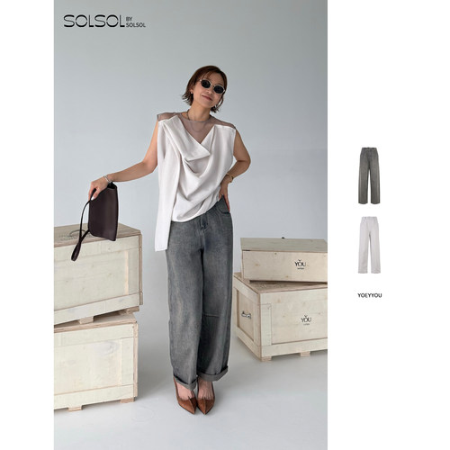 YOEYYOU复古牛仔锥形裤