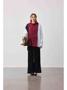 ANNAMOOER 设计师品牌 25秋冬新品 拼色连帽衬衫 SOLSOL买手店
