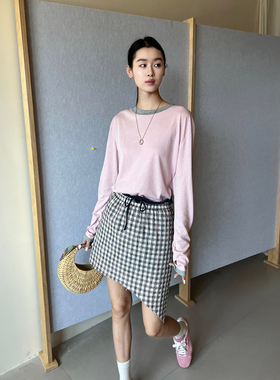 ANNAMOOER 设计师品牌 25秋冬新品 拼接格子半裙 SOLSOL买手店