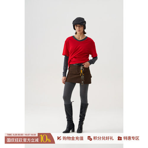 REFOUNDTEN酵洗工装口袋短裙
