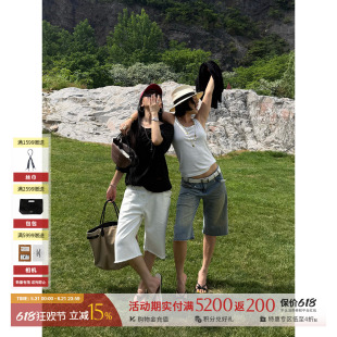 M1DNOTE 设计师品牌 26夏季新款宽松水洗牛仔做旧中裤 SOLSOL