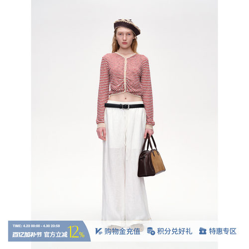 SHORTSENTENCE条纹针织开衫