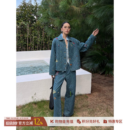 SHORTSENTENCE秋冬纯棉牛仔棉服