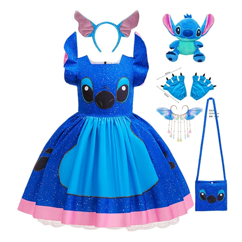 儿童连衣裙 史迪仔角色扮演制服表演服cosplay万圣节舞台女童服装