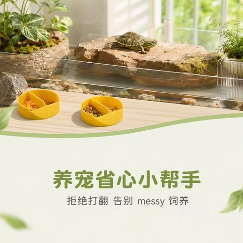 台阶式爬宠食盆防打翻食盆水盆二合一多用途饲料盆饲养盆喂食喂水