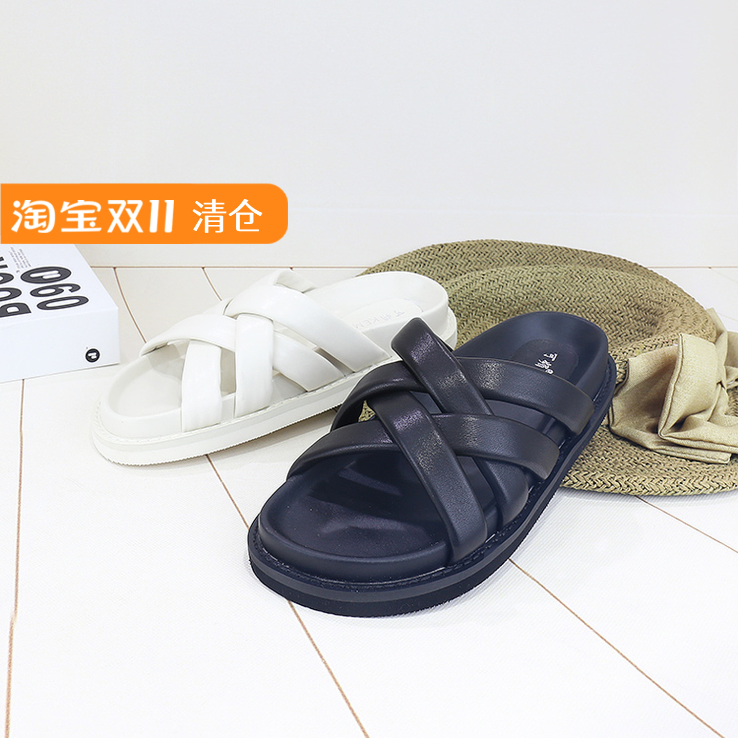 厚底可媚新夏款胎牛皮交叉绑带