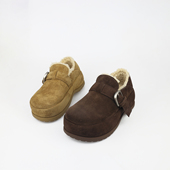 可媚2025新冬款 圆头羊猄皮牛筋底羊毛内里及裸雪地靴KC25978 288